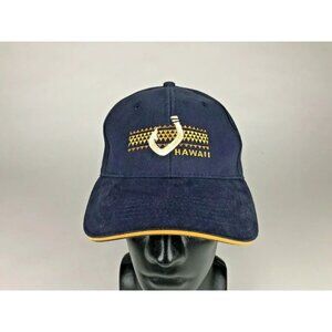 Hawaiian Headwear Mens Navy Blue Screw Patch Fitted Baseball Cap One Size‎